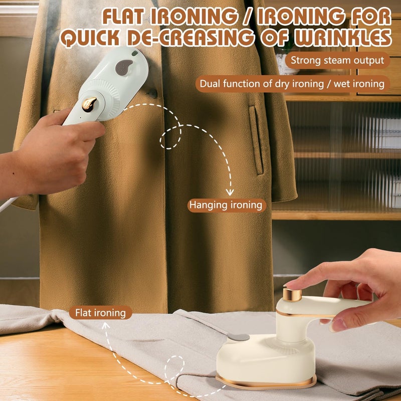 Movued Sakerplus Steam Iron, Saker Portable Steamer for Clothes,Continuous Steam & Dry Ironing,2-In-1 Steamer and Iron,for Home & Travel Use (White) - Image 2